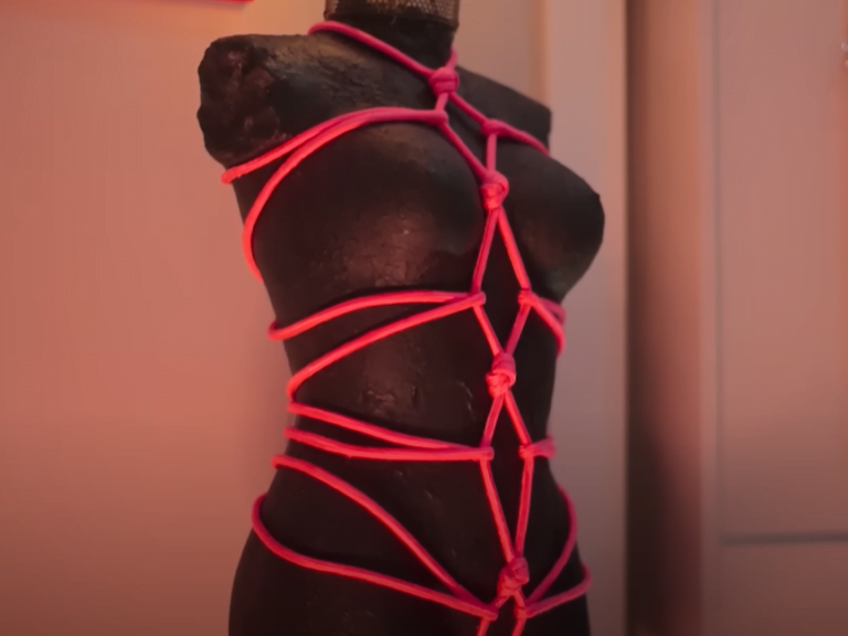 mannequin bound in rope